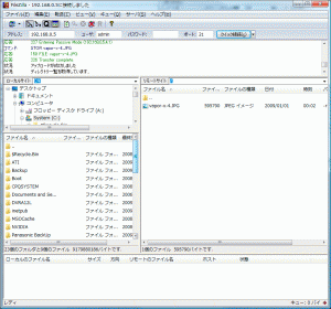 dcmcnp1-ftp1 ftp終了画面